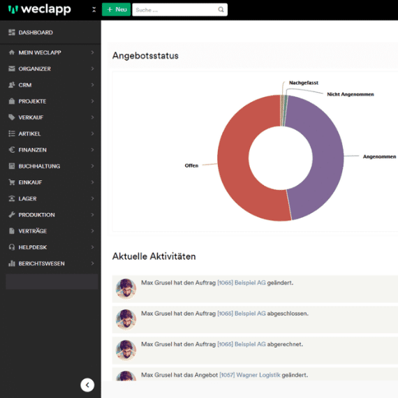 CRM Software Dashboard