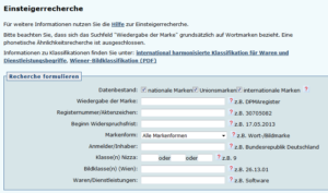 DPMA Register Auszug