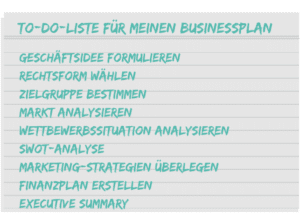 Businessplan to-do Liste