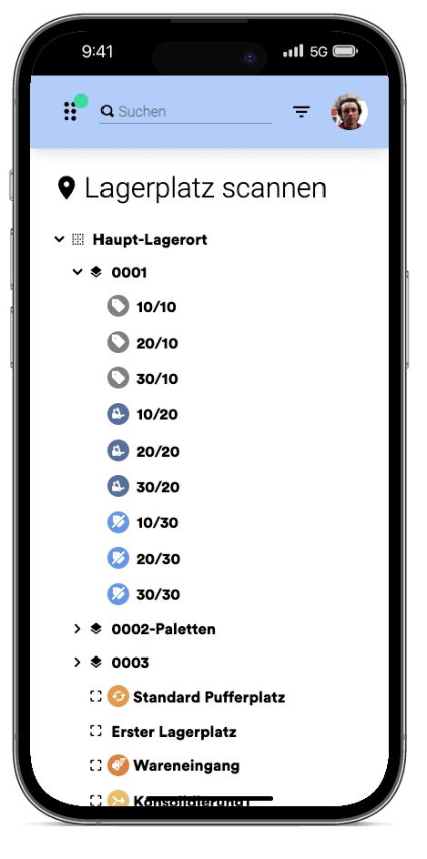 mobile Lager App Lagerorte
