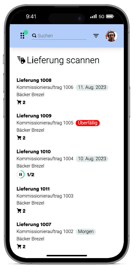 Kommissionierung mobile Lager App