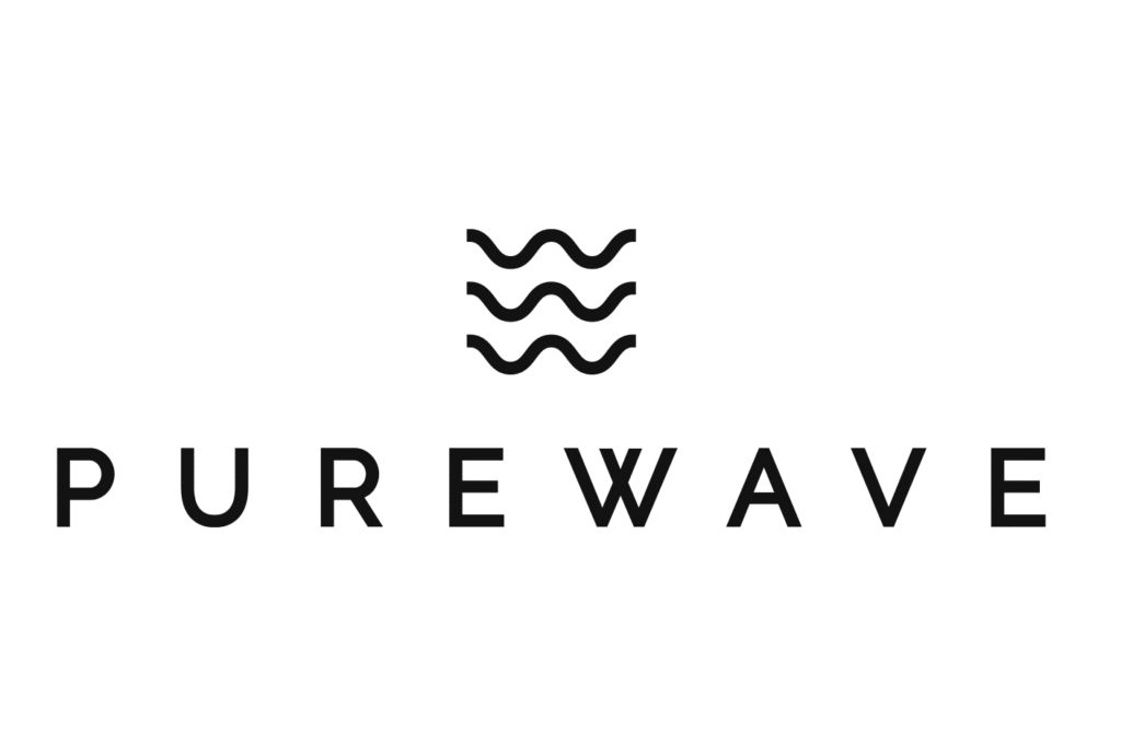 Purewave Logo in Schwarz-Weiß