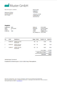 Angebotsvorlage