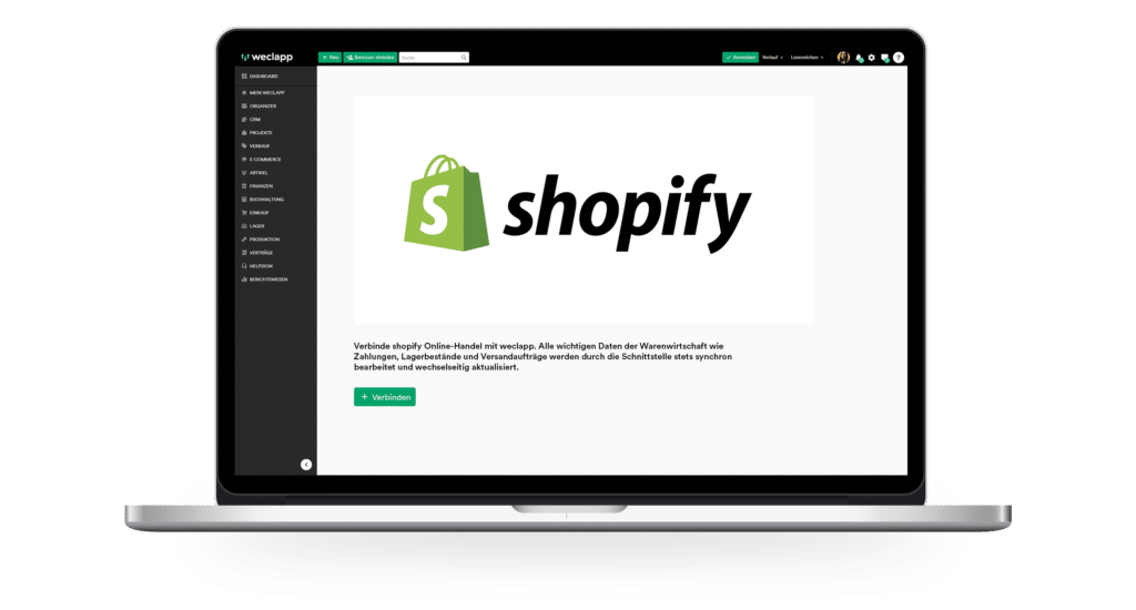 weclapp Integration shopify