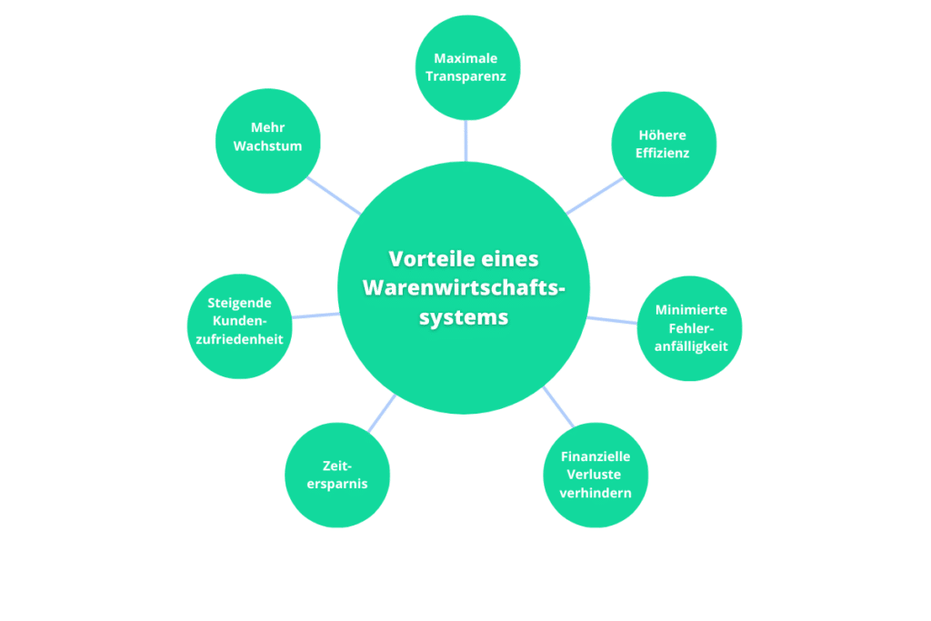 Grafische Darstellung der Vorteile von Warenwirtschaftssystemen