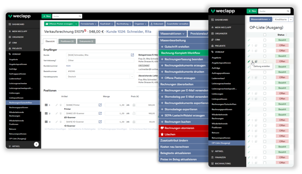 Abrechnungssoftware Insights von weclapp