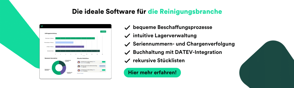 Die ideale Software für die Reinigungsbranche als Banner