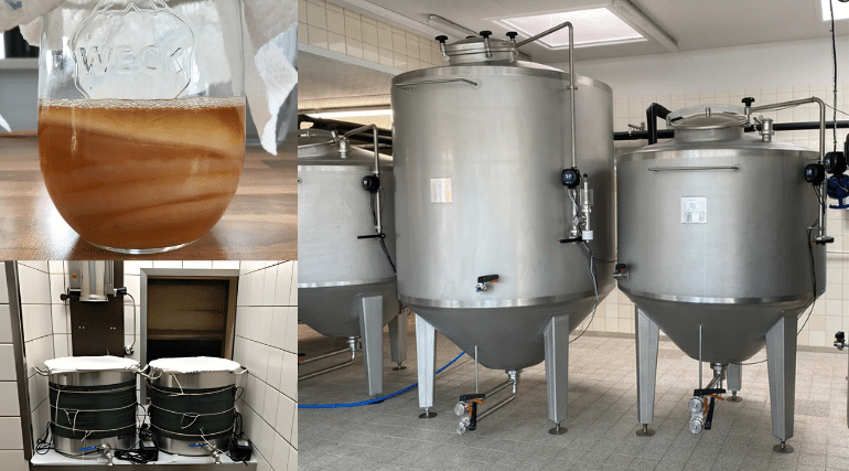 Die Produktionsstätten von Erfrischerling vom Weckglas-Experiment hin zum Edelstahltank.