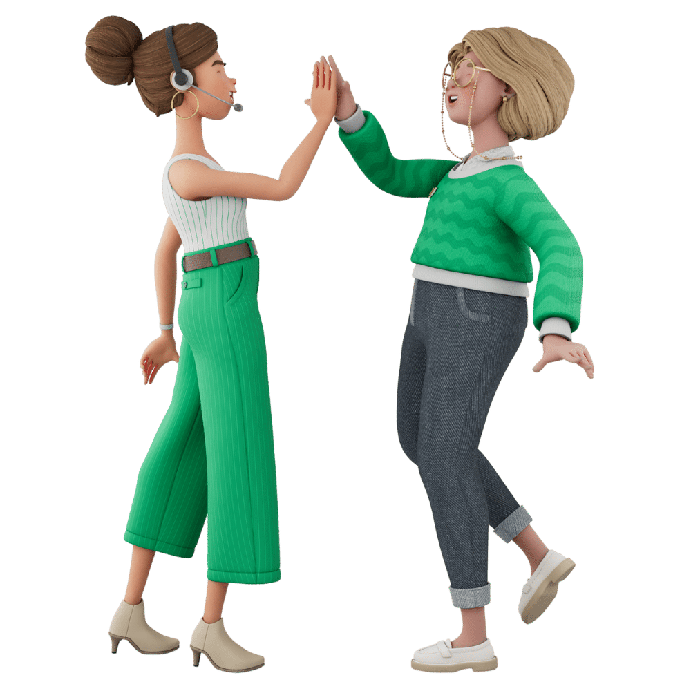 weclapp 3D Charakter Women Clapping Hands