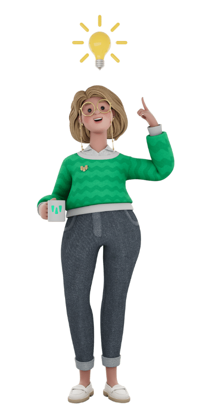 weclapp 3D Charakter Woman Think