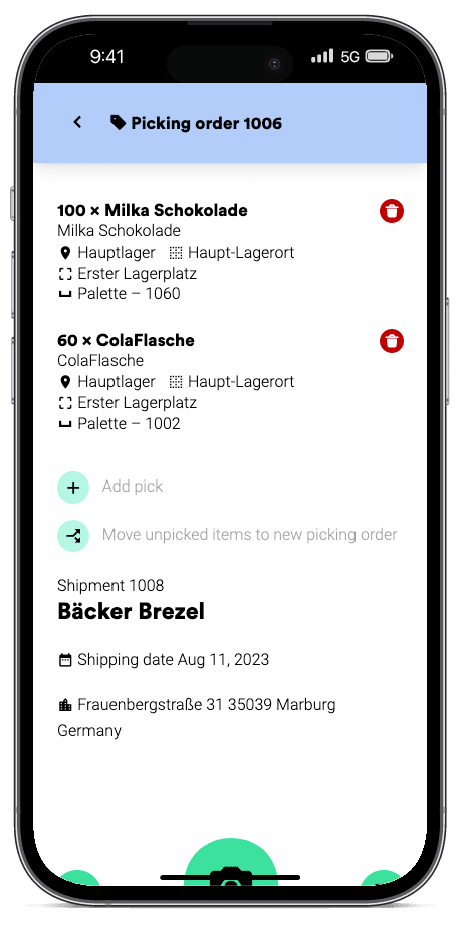 picking order warehouse app