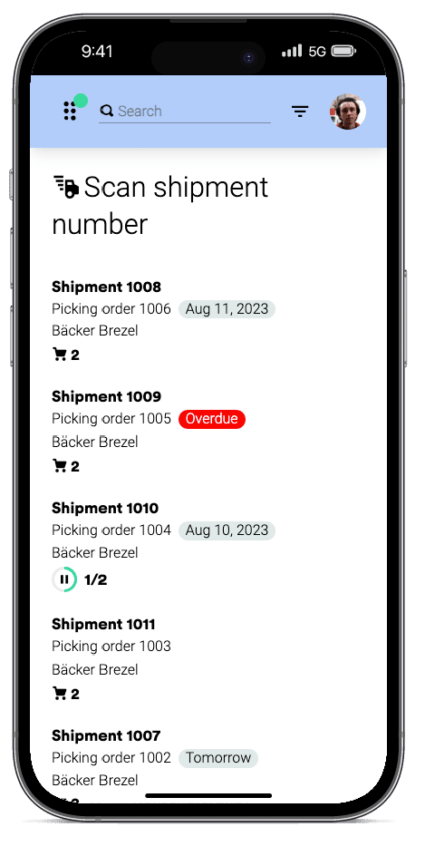 shipments warehouse app