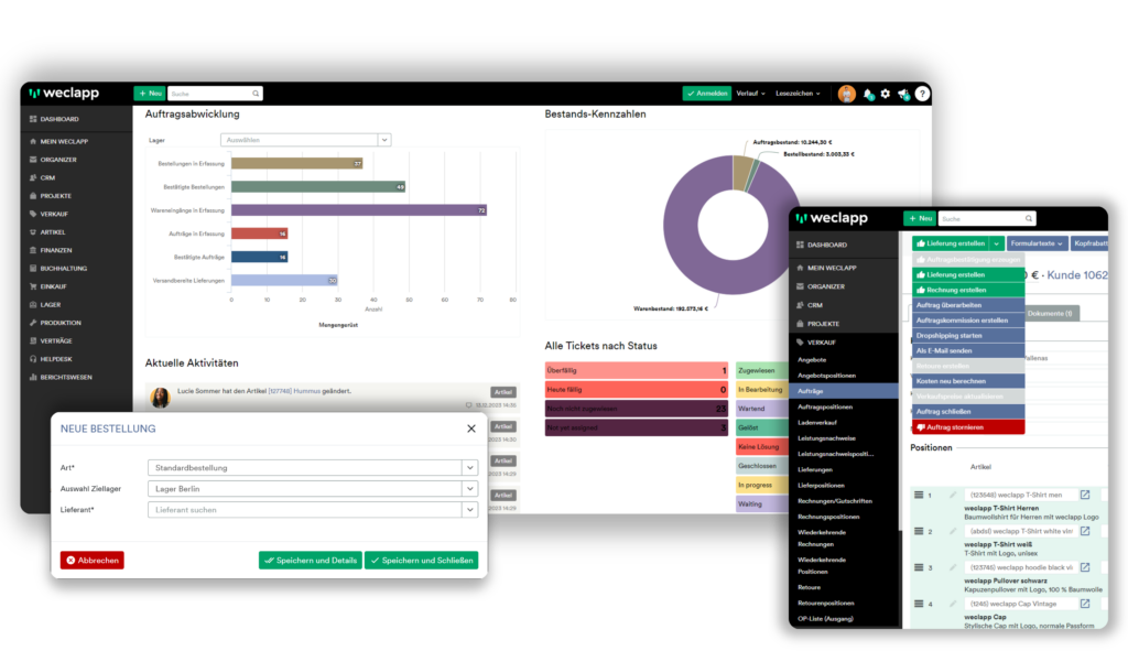 Vorschaubild weclapp Software Screenshots